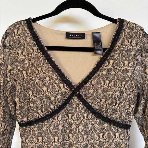 Y2K Babydoll Witchy Dark Romantic Fairy Goth Stretchy Date Night Top Small - Picture 6 of 8